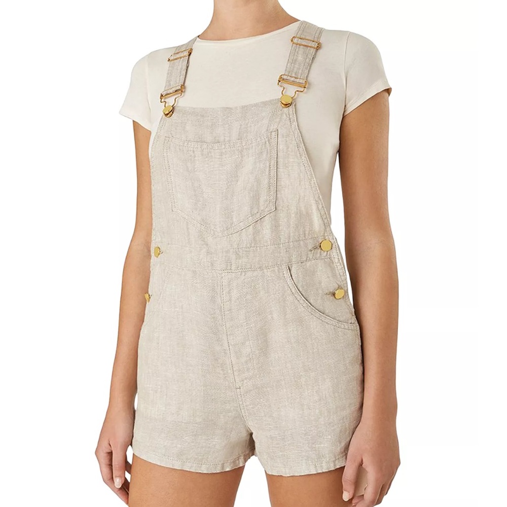 WeWoreWhat Linen Short Overalls